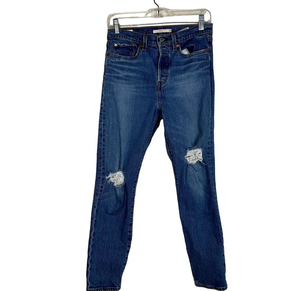 Levi Wedgie Women's Sz 28 button front skinny Premium denim Boho Cowgirl jeansl